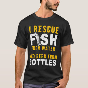 Camiseta Pescado Antes Del Agua Y Cerveza Frente A Frascos