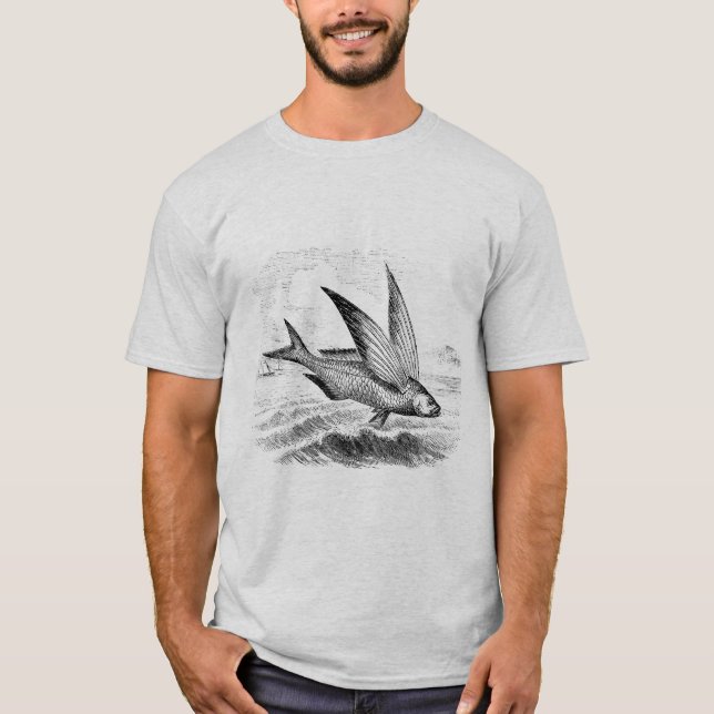Camiseta Pescado antiguo volador en la bolsa de Tote (Anverso)