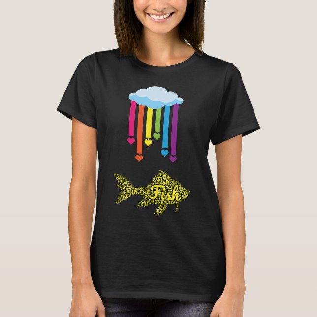 Camiseta Pescado Arcoiris Corazón Arcoiris Ama Animales Por (Anverso)