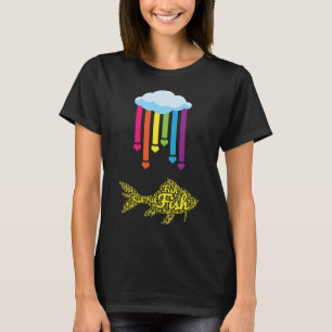 Camiseta Pescado Arcoiris Corazón Arcoiris Ama Animales Por