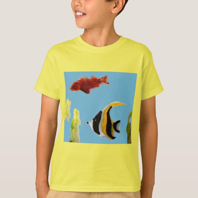 Camiseta Pescado Art nadando en el mar (Anverso)