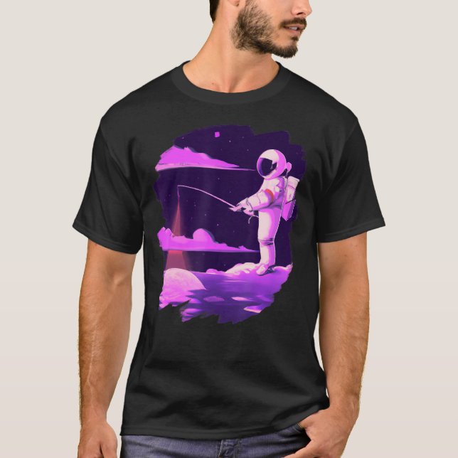 Camiseta Pescado Astronauta Pescador Espacial Océano Atlánt (Anverso)