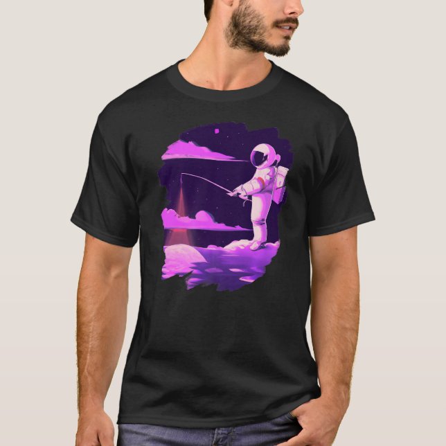 Camiseta Pescado Astronauta Pescador Espacial Océano Atlánt (Anverso)