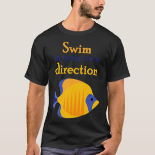 Camiseta Pescado azul Amarillo Amarillo Reina Angelfish