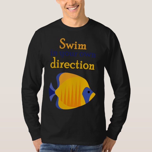 Camiseta Pescado azul Amarillo Amarillo Reina Angelfish (Anverso)