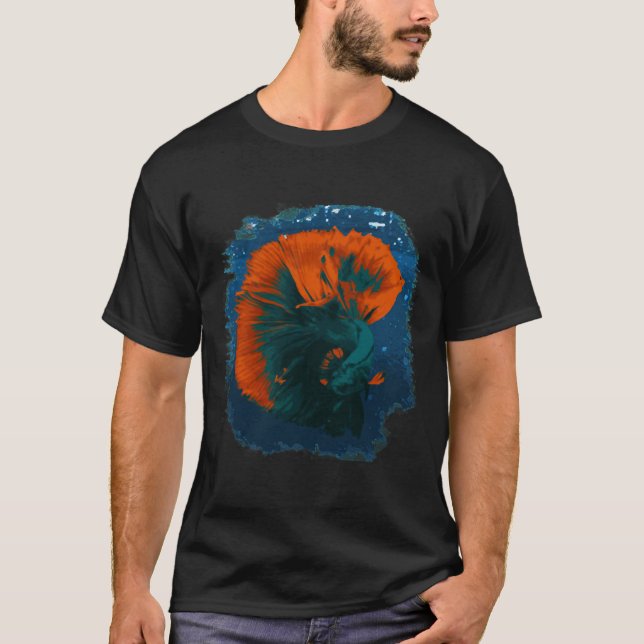 Camiseta Pescado Azul Y Naranja (Anverso)