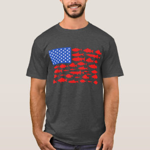Camiseta Pescado Bandera Americana Pesca 4 de julio Hombres