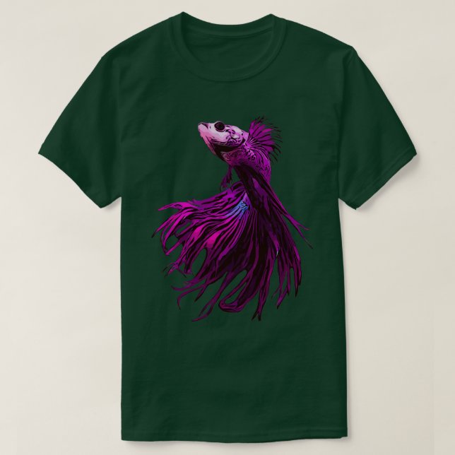 Camiseta Pescado beta morado (Diseño del anverso)