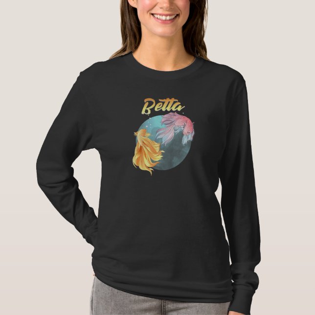 Camiseta Pescado Betta Acuario Para Coleccionista De Peces  (Anverso)