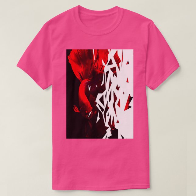 Camiseta Pescado Betta Rojo 1 (Diseño del anverso)