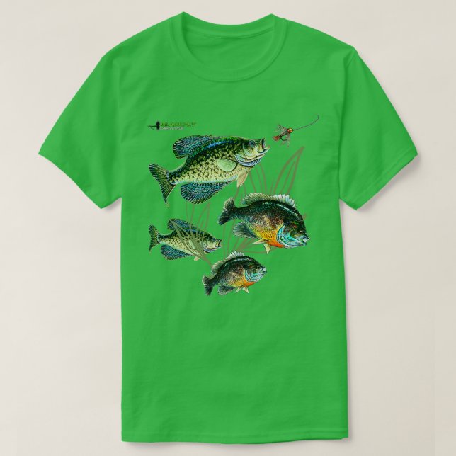 Camiseta Pescado brasero de aleta azul enredadera mosca neg (Diseño del anverso)