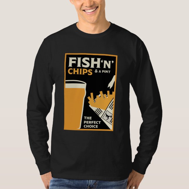 Camiseta Pescado Clásico Británico Y Chips (Anverso)