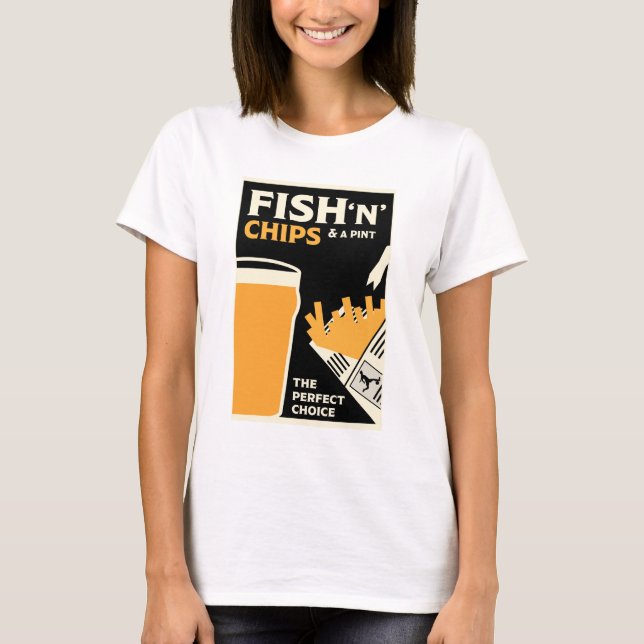 Camiseta Pescado Clásico Y Chips (Anverso)