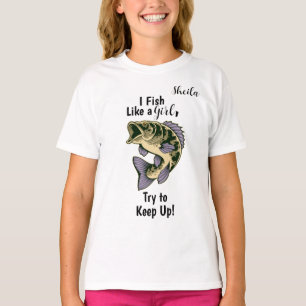 Camiseta "Pescado como un Chica..." Bass Personalizable Chi