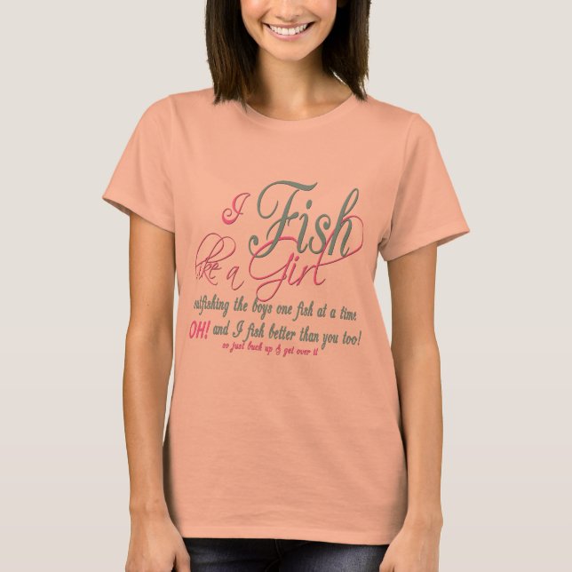 Camiseta Pescado como un engranaje de pesca Chica (Anverso)