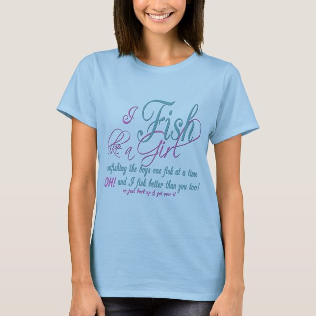 Camiseta Pescado como un engranaje de pesca Chica (Anverso)