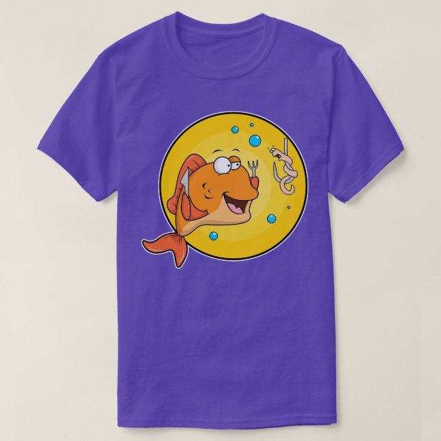 Camiseta Pescado con cuchillo y tenedor (Diseño del anverso)