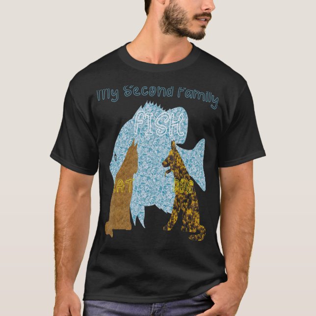 Camiseta Pescado Con Perro Y Gato (Anverso)