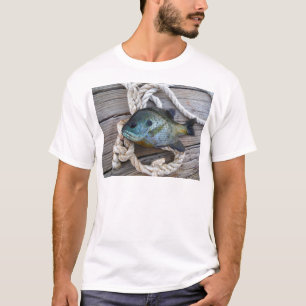 Camiseta Pescado de aleta azul en el muelle y en la cuerda