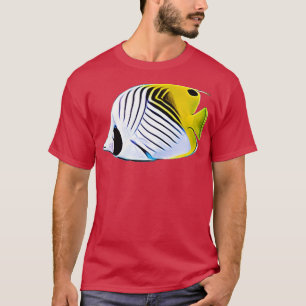 Camiseta Pescado de arrecife de coral de mariposa de maleza