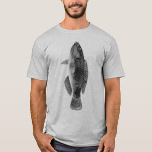 Camiseta Pescado de arrecife tropical caribeño, negro, blan