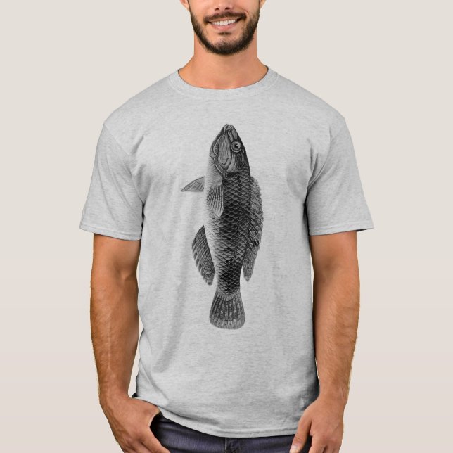 Camiseta Pescado de arrecife tropical caribeño, negro, blan (Anverso)