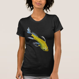 Camiseta Pescado de arte acuático de cartón japonés amarill