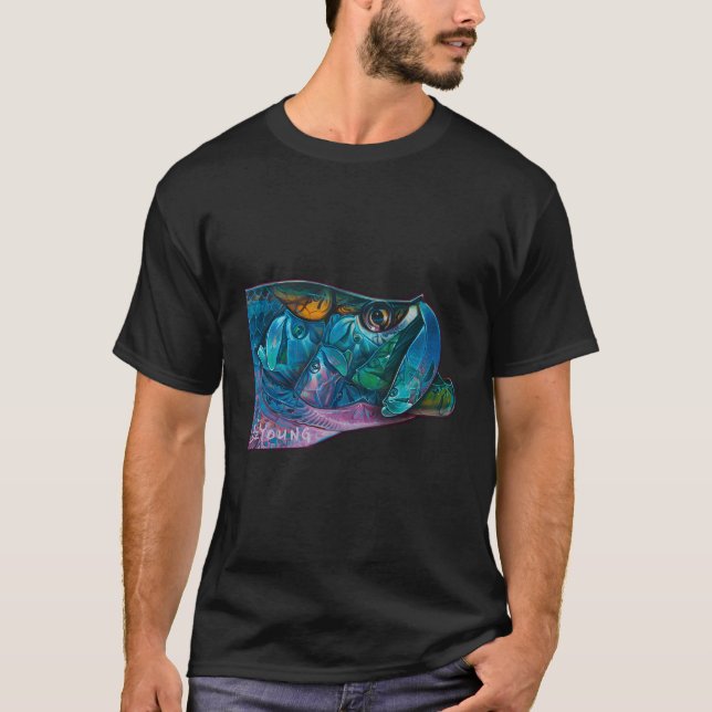 Camiseta Pescado de aves saladas Tarpon Kaleidoscope (Anverso)