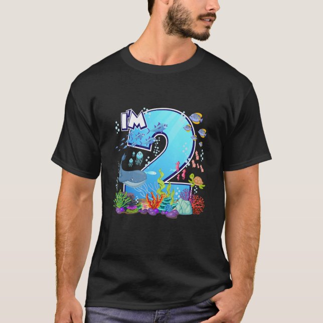 Camiseta Pescado de ballena marina océano de 2 años niños c (Anverso)