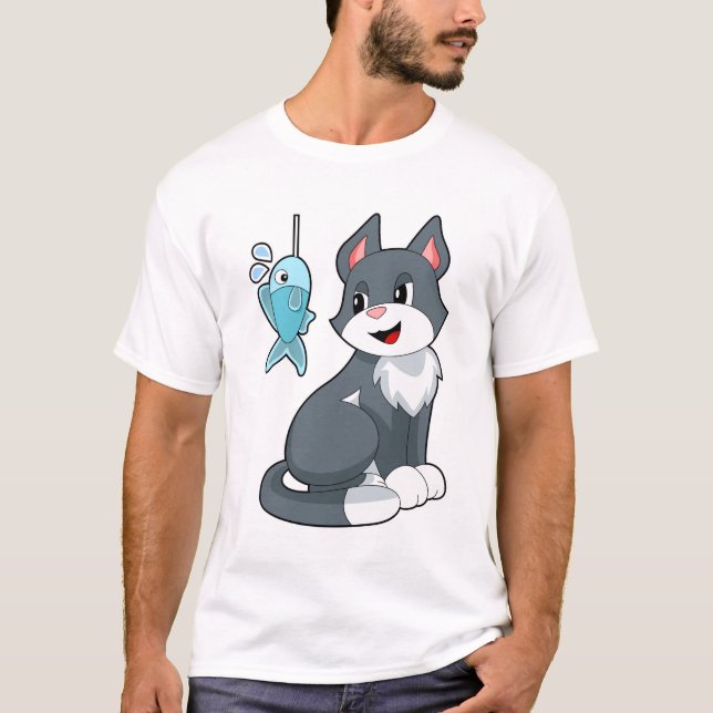 Camiseta Pescado de cebo de gato (Anverso)