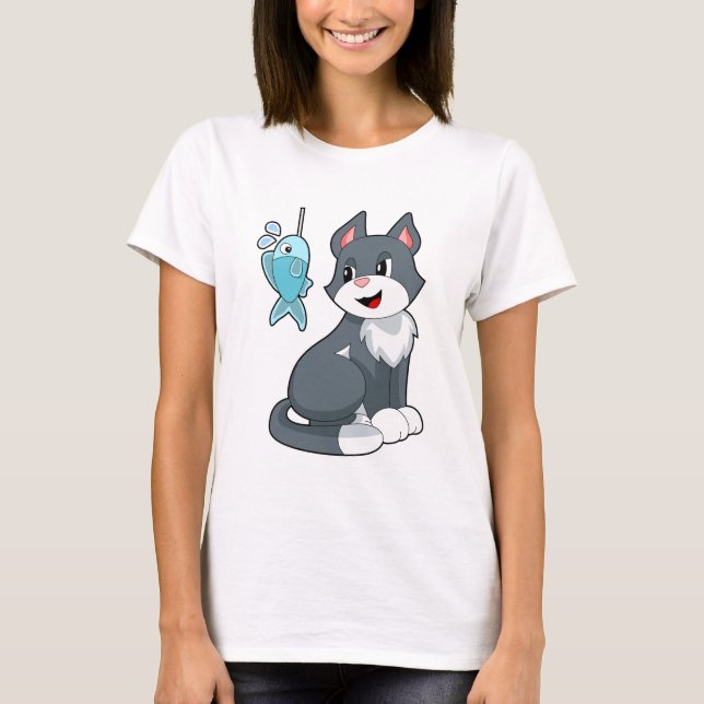 Camiseta Pescado de cebo de gato (Anverso)