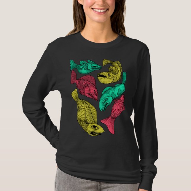 Camiseta Pescado de color (Anverso)