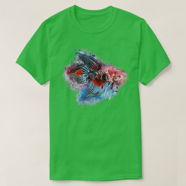Camiseta Pescado de combate macho Koi Long Fin (Diseño del anverso)