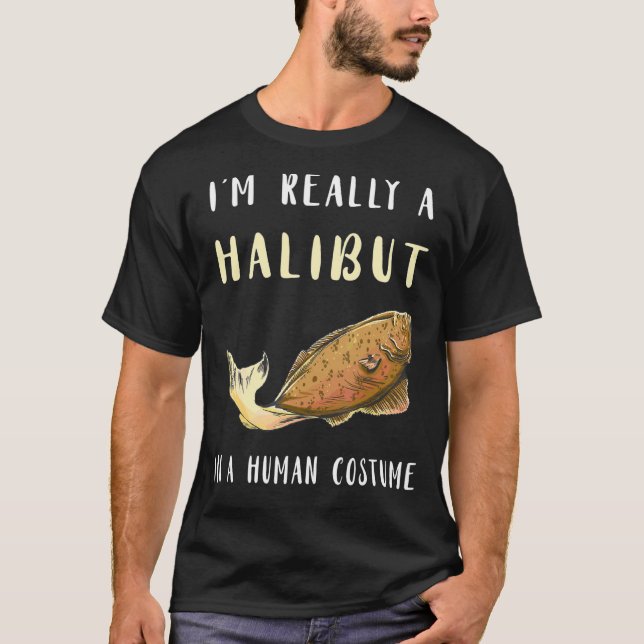 Camiseta Pescado de halibut Flet Pescador de halibut Huma (Anverso)