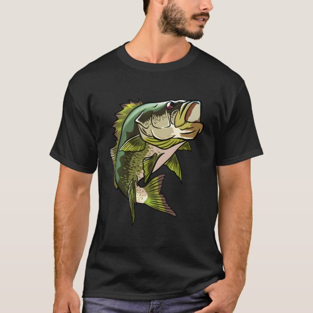 Camiseta Pescado de Ilustracion de largemouth (Anverso)