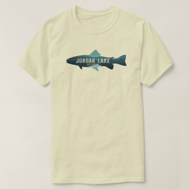 Camiseta Pescado de Jordan Lake North Carolina (Diseño del anverso)