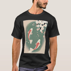 Camiseta Pescado de Koi nadando en un estanque con flujo de