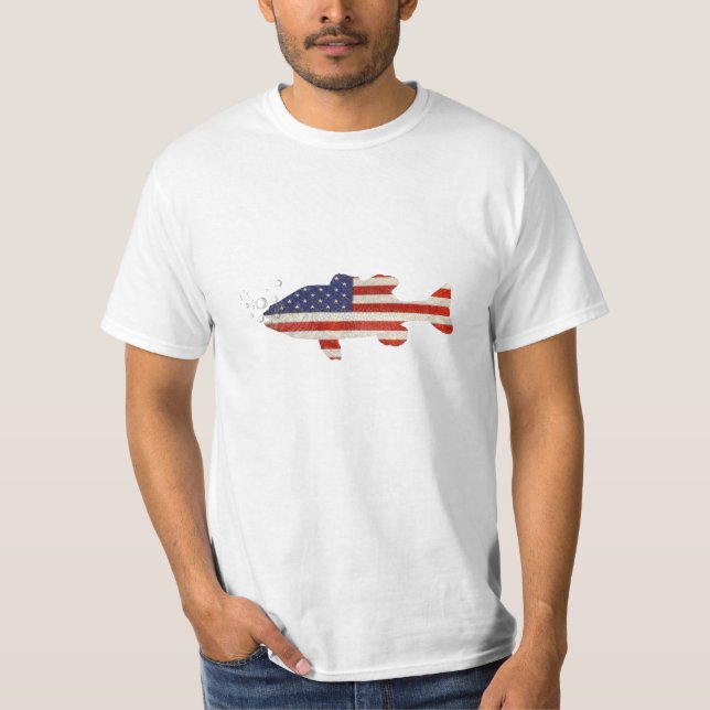 Camiseta Pescado de la bandera de Estados Unidos (Anverso)