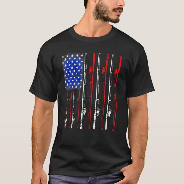 Camiseta Pescado de la raza de la bandera de los Estados Un (Anverso)