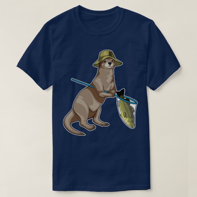 Camiseta Pescado de la red de pesca Otter Fisher (Diseño del anverso)