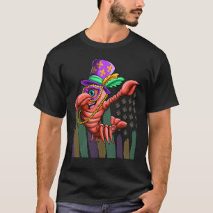 Camiseta Pescado de langosta Mardi Gras Mask Jester Gorras 