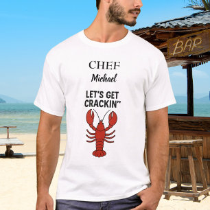 Camiseta Pescado de langosta rojo hierve fiesta cocinero
