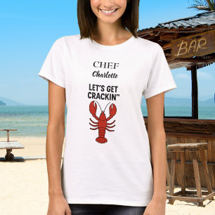 Camiseta Pescado de langosta rojo hierve fiesta cocinero