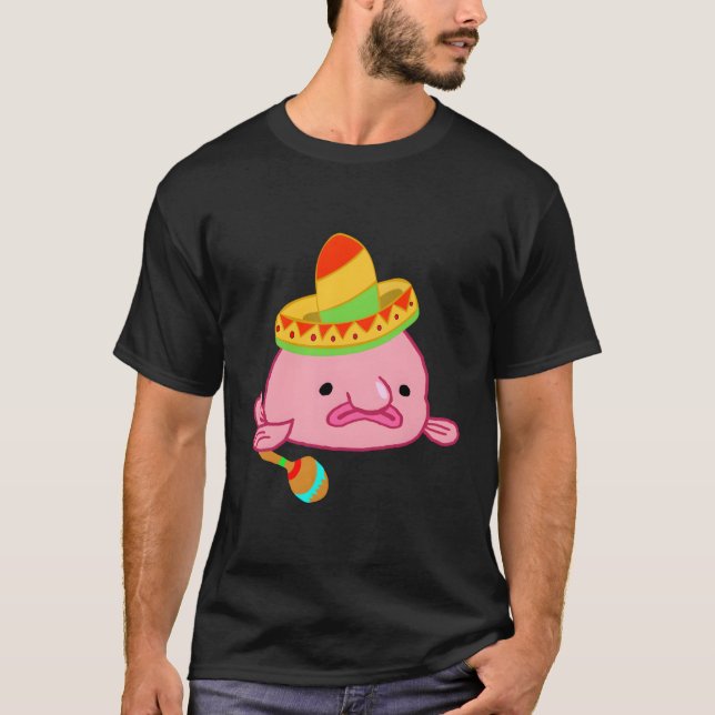 Camiseta Pescado de langosta Sombrero Costume mejicano Grum (Anverso)