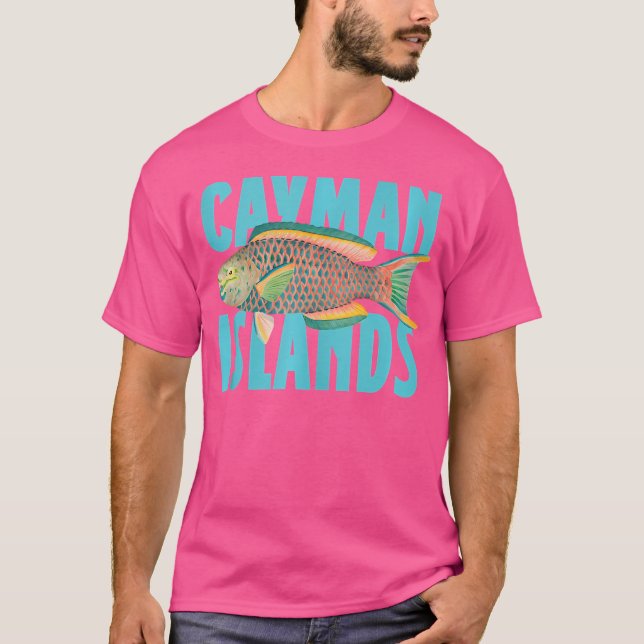 Camiseta Pescado de loro de las Islas Caimán Buceo (Anverso)