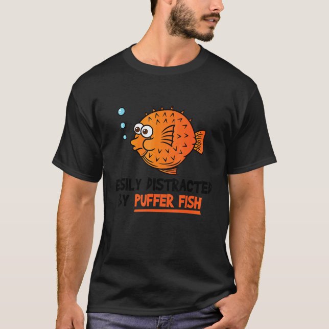 Camiseta Pescado De Mariscos Fácilmente Distrado Por Pescad (Anverso)