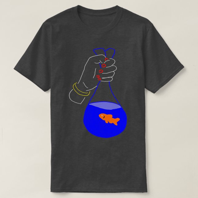 Camiseta Pescado de oro Bolsa de pescado Neon Regalo de Ilu (Diseño del anverso)