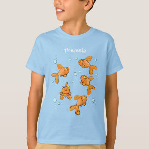 Camiseta Pescado de oro naranja lindo en el ilustracion per
