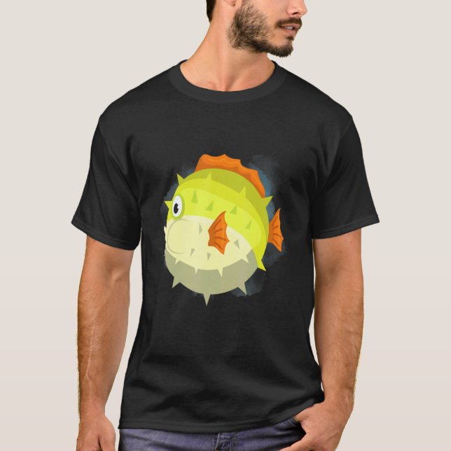 Camiseta Pescado de peces criaturas en el océano profundo y (Anverso)