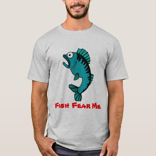 Camiseta Pescado de pesca de afición me teme (Anverso)